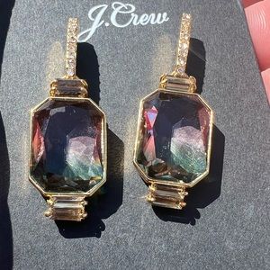 NWT $48 J. Crew watermelon Pink green iridescent Ombre dangle Earrings DB986